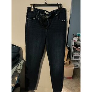 Good American Good Legs Skinny Jeans Dark Indigo Blue Size 14/32 High Rise Denim